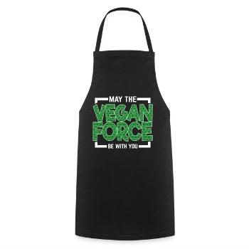 Que la force végane soit avec vous ! - Tablier de cuisine - noir - Devant - AI Model Male 185 dark (185cm)