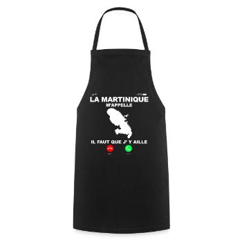 Martinique portable humour homme ou femme - Tablier de cuisine - noir - Devant - AI Model Male 185 dark (185cm)