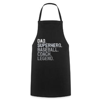 Baseball coach dad - Cooking Apron - black - Front - AI Model Male 185 dark (185cm)