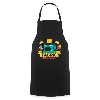 Fabric Whisperer Crafting Sewing Machine - Cooking Apron - black - Front - AI Model Male 185 dark (185cm)