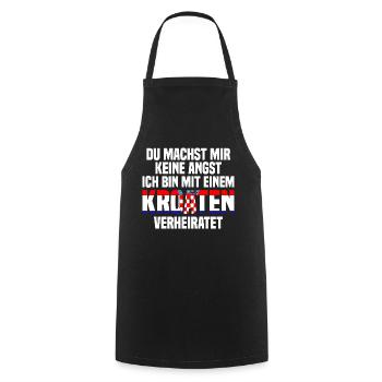 Du machst mir Keine Angst ich bin mit einem Kroate - Kochschürze - Schwarz - Vorne - AI Model Male 185 dark (185cm)