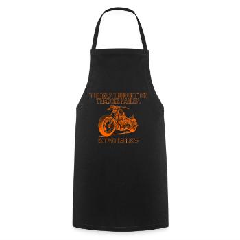 T-shirts moto - Tablier de cuisine - noir - Devant - AI Model Male 185 dark (185cm)