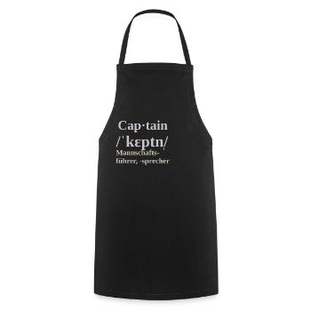captain - Kochschürze - Schwarz - Vorne - AI Model Male 185 dark (185cm)