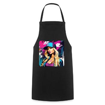 Cool Graffiti Hip Hop - Cooking Apron - black - Front - AI Model Male 185 dark (185cm)