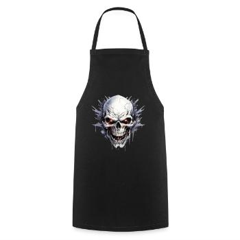 Totenkopf Totenschädel Skelett Motorrad Biker Gang - Kochschürze - Schwarz - Vorne - AI Model Male 185 dark (185cm)