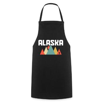 Alaska Wandern Outdoor Souvenir Vintage - Kochschürze - Schwarz - Vorne - AI Model Male 185 dark (185cm)