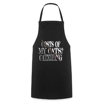 cats humor cat face hoodies and sweatshirts kitty - Kochschürze - Schwarz - Vorne - AI Model Male 185 dark (185cm)