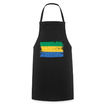 Gabon Flag Flag Peace Vintage - Cooking Apron - black - Front - AI Model Male 185 dark (185cm)