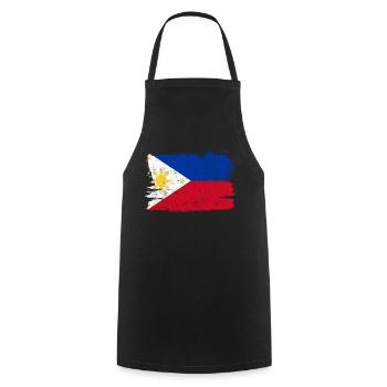 Philippines Flag Flag Peace Vintage - Cooking Apron - black - Front - AI Model Male 185 dark (185cm)