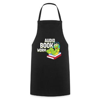 Beauté de l’écoute en rafale : Ver de livre audio - Tablier de cuisine - noir - Devant - AI Model Male 185 dark (185cm)
