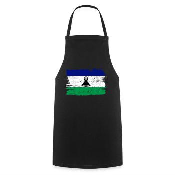Lesotho Flagge Flagge Frieden Vintage - Kochschürze - Schwarz - Vorne - AI Model Male 185 dark (185cm)