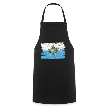 San Marino Flag Flag Italy Peace Vintage - Cooking Apron - black - Front - AI Model Male 185 dark (185cm)