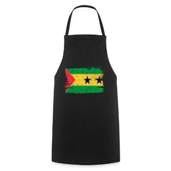 Sao Tomé-et-Príncipe Drapeau Drapeau Paix Vintage - Tablier de cuisine - noir - Devant - AI Model Male 185 dark (185cm)
