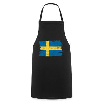 Sweden Flag Flag Peace Vintage - Cooking Apron - black - Front - AI Model Male 185 dark (185cm)