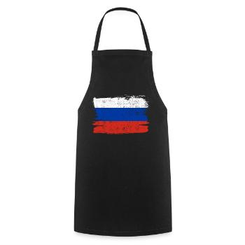 Drapeau de la Russie Drapeau de la paix Vintage - Tablier de cuisine - noir - Devant - AI Model Male 185 dark (185cm)