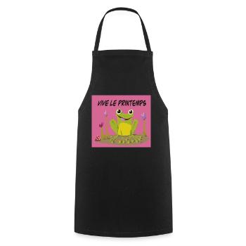Vive le printemps - Tablier de cuisine - noir - Devant - AI Model Male 185 dark (185cm)