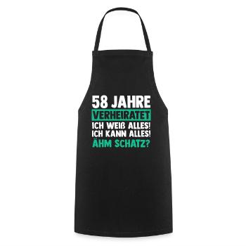 Marriage Angel Wedding 58 Years Married Wedding - Cooking Apron - black - Front - AI Model Male 185 dark (185cm)