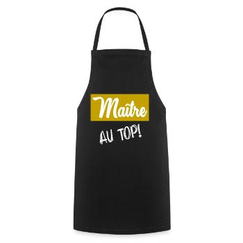 MASTER. MASTER. THANK YOU. THANK YOU MASTER - Cooking Apron - black - Front - AI Model Male 185 dark (185cm)