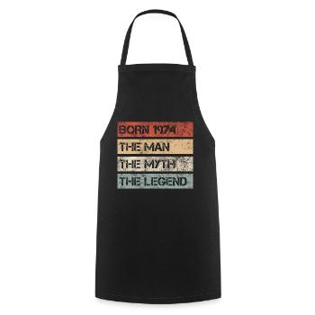 Man Myth Legend 1974 50th Birthday Gift - Cooking Apron - black - Front - AI Model Male 185 dark (185cm)