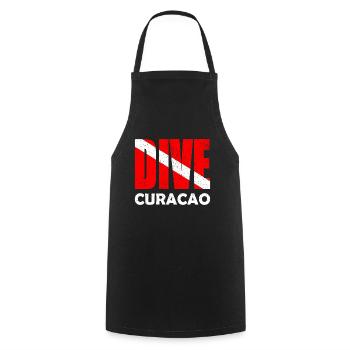 Plongée Curaçao Plongeur Down Flag Plongée sous-marine Tauchen - Tablier de cuisine - noir - Devant - AI Model Male 185 dark (185cm)