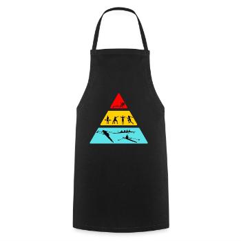 Funny Food Pyramid for Rowers - Cooking Apron - black - Front - AI Model Male 185 dark (185cm)