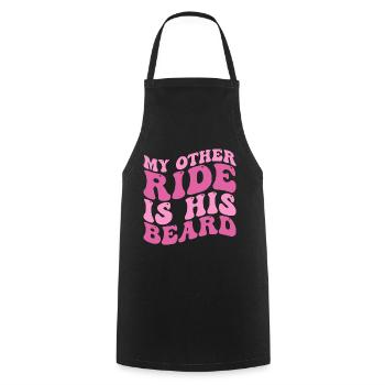 My Other Ride Is His Beard Tees Groovy Beard Lover - Tablier de cuisine - noir - Devant - AI Model Male 185 dark (185cm)