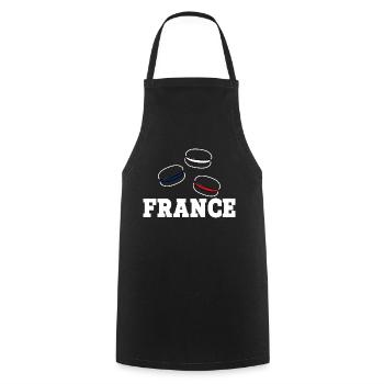 FRANKREICH Flagge und Emblem von Frankreich. Ertragen - Kochschürze - Schwarz - Vorne - AI Model Male 185 dark (185cm)