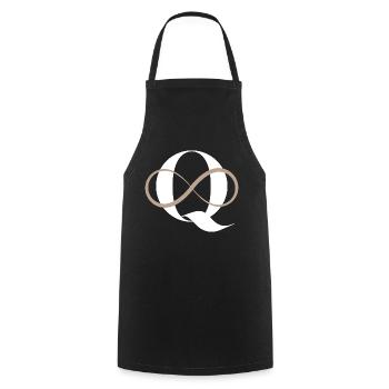 Infinite letter q - Cooking Apron - black - Front - AI Model Male 185 dark (185cm)