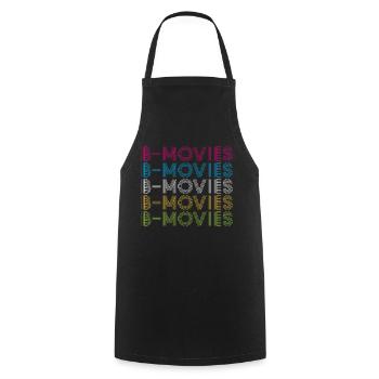 B Movies Text Logo Design - Cooking Apron - black - Front - AI Model Male 185 dark (185cm)