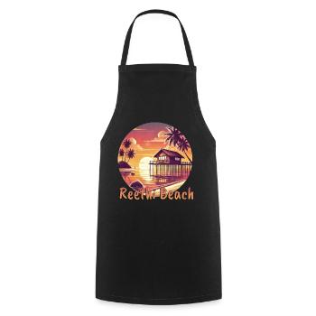 Reethi Beach Maldives Sunset Paradise - Cooking Apron - black - Front - AI Model Male 185 dark (185cm)