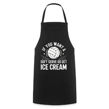 Joueur de volley-ball Joueur de beach-volley S - Tablier de cuisine - noir - Devant - AI Model Male 185 dark (185cm)