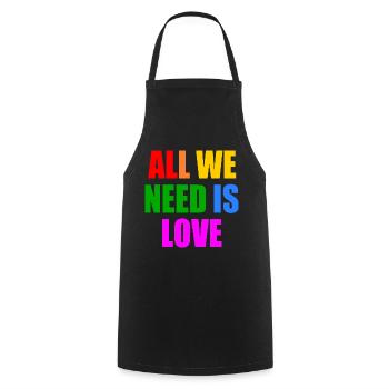 all we need is love - Cooking Apron - black - Front - AI Model Male 185 dark (185cm)