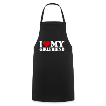 I love my girlfriend - Kochschürze - Schwarz - Vorne - AI Model Male 185 dark (185cm)