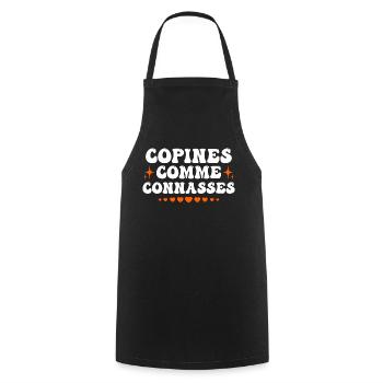 copines comme connasses - Tablier de cuisine - noir - Devant - AI Model Male 185 dark (185cm)