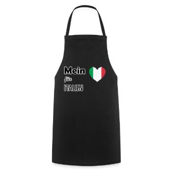 Mein Herz für Italien - Kochschürze - Schwarz - Vorne - AI Model Male 185 dark (185cm)