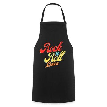 Rock n Roll Queen - Retro 80s Style Dancing Costume - Cooking Apron - black - Front - AI Model Male 185 dark (185cm)