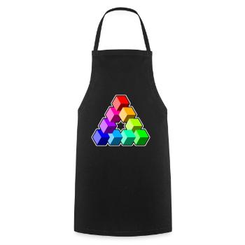 Cubes colorés triangulaires - Tablier de cuisine - noir - Devant - AI Model Male 185 dark (185cm)