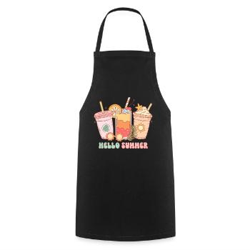 Sommer Vibes See Natur Flora Kunst Blumen Meer - Kochschürze - Schwarz - Vorne - AI Model Male 185 dark (185cm)