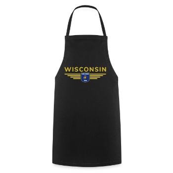 Wisconsin Fan Shirt – Natur & Stolz - Kochschürze - Schwarz - Vorne - AI Model Male 185 dark (185cm)