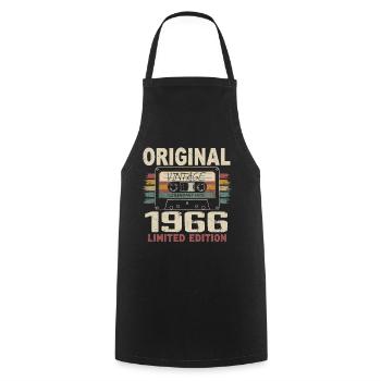 1966 Geburtstagsgeschenk 1966 Jahrgang 1966 Retro - Kochschürze - Schwarz - Vorne - AI Model Male 185 dark (185cm)