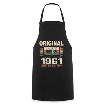 1961 cadeau anniversaire 1961 vintage 1961 rétro - Tablier de cuisine - noir - Devant - AI Model Male 185 dark (185cm)