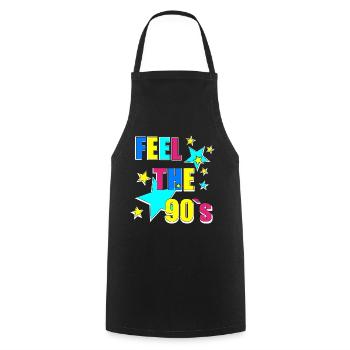 Ressentez les années 90 - Tablier de cuisine - noir - Devant - AI Model Male 185 dark (185cm)