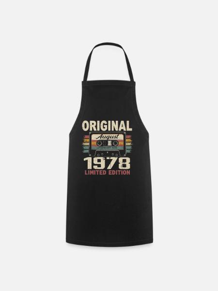 Août 1978 August 1978 Cadeau Août 1978 August 1978 - Tablier de cuisine - noir