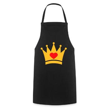 heart_krown_2c - Tablier de cuisine - noir - Devant - AI Model Male 185 dark (185cm)