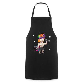 Unicorn Gym Fitness - Cooking Apron - black - Front - AI Model Male 185 dark (185cm)