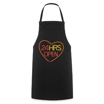 open heart - Kochschürze - Schwarz - Vorne - AI Model Male 185 dark (185cm)