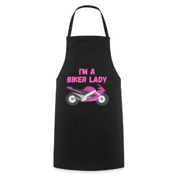 biker lady bike gift gift idea motorcycle - Cooking Apron - black - Front - AI Model Male 185 dark (185cm)