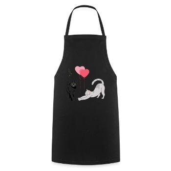 Balloon cats - Cooking Apron - black - Front - AI Model Male 185 dark (185cm)
