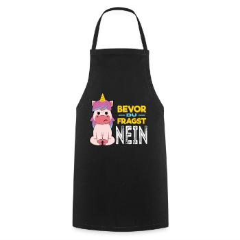Avant de demander Licorne - Tablier de cuisine - noir - Devant - AI Model Male 185 dark (185cm)
