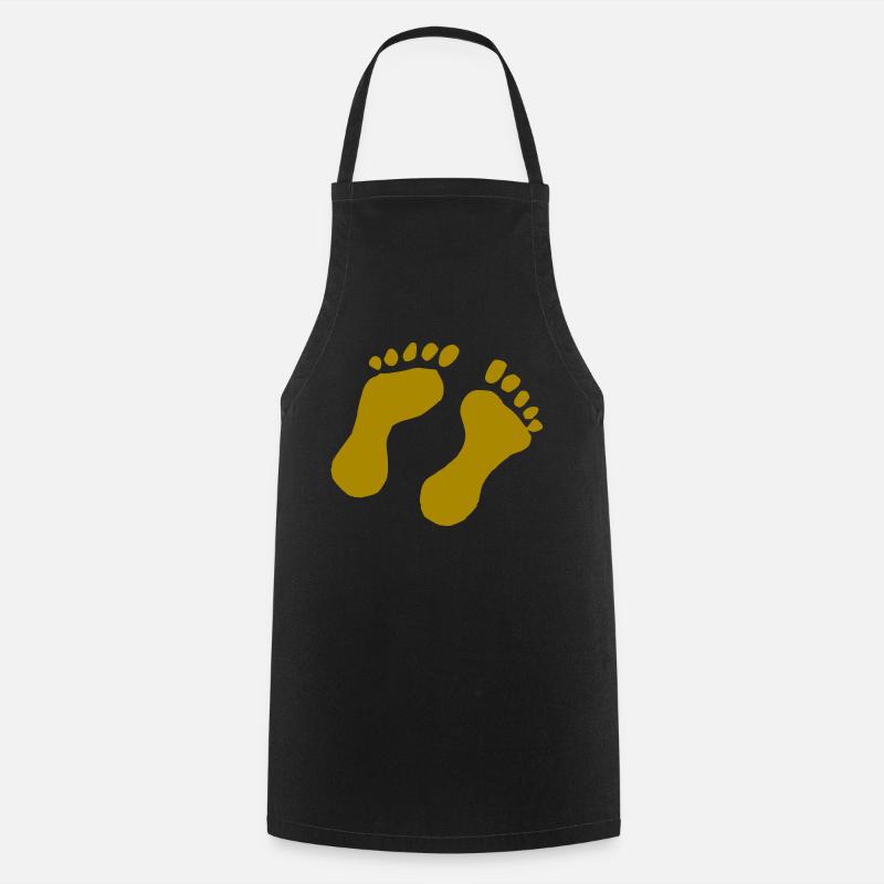 Impression pied - Tablier de cuisine - noir